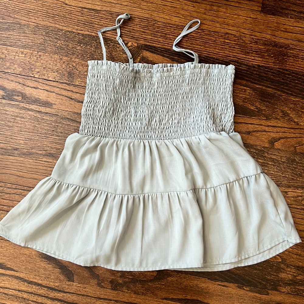 Peplum - sage green tank - size med